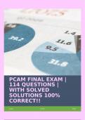 PCAM FINAL EXAM | 114 QUESTIONS | WITH SOLVED SOLUTIONS 100% CORRECT!!