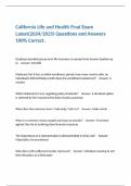 California Life and Health Final Exam Latest(2024/2025) Questions and Answers 100% Correct.