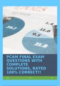 PCAM FINAL EXAM QUESTIONS WITH COMPLETE SOLUTIONS, RATED 100% CORRECT!!