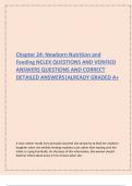 Chapter 24: Newborn Nutrition and  Feeding NCLEX QUESTIONS AND VERIFIED  ANSWERS QUESTIONS AND CORRECT  DETAILED ANSWERS|ALREADY GRADED A+