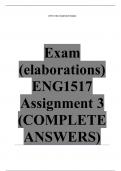 ENG1517 Assignment 3 (COMPLETE ANSWERS) 2024 ) - DUE August 2024 ; 100% TRUSTED Complete, trusted solutions and explanations. Ensure your success with us...