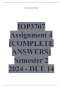 IOP3707 Assignment 4 (COMPLETE ANSWERS) Semester 2 2024 - DUE 14 October 2024 ; 100% TRUSTED Complete, trusted solutions and explanations. Ensure your success with us...