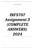 INF3707 Assignment 3 (COMPLETE ANSWERS) 2024 (620712) - DUE 2 August 2024 ; 100% TRUSTED Complete, trusted solutions and explanations. Ensure your success with us... 