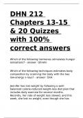 DHN 212 Chapters 13-15 & 20 Quizzes with 100- correct answers