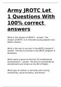 Army JROTC Let 1 Questions With 100- correct answers.