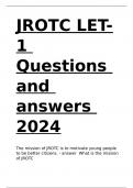 JROTC LET-1 Questions and answers 2024