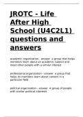 JROTC - Life After High School (U4C2L1) questions and answers