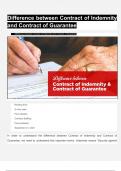 Difference between Contract of Indemnity and Guarantee