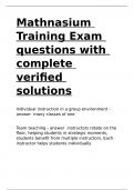 Mathnasium Training Exam questions with complete verified solutions