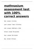 mathnasium assessment test with 100- correct answers.