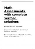 Math Assessments with complete verified solutions