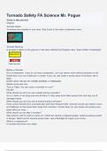 Tornado Safety FA Science Mr. Pogue Questions and Correct Answers (elaborations)  with 100% Accurate , Verified , Latest fully Updated , 2024/2025 ,Already Passed , Graded A+, Complete solutions guarantee distinctions Rationales 