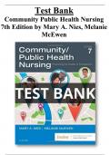 Community Public Health Nursing 7th Edition Test Bank by Mary A. Nies, Melanie McEwen All Chapters (1-34) | A+ ULTIMATE GUIDE 2022