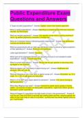 Public Expenditure Exam Questions and Answers 