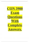 CON 3900 Exam Questions With Complete Answers.