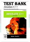 Test Bank - Absolute C++ 6th Edition (Savitch, 2015)