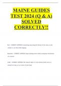 MAINE GUIDES TEST 2024 (Q & A) SOLVED CORRECTLY!!