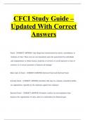 CFCI Study Guide – Updated With Correct Answers.