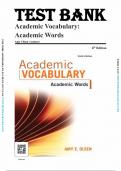 Test Bank - Academic Vocabulary: Academic Words 6th Edition (Olsen, 2016)