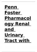 Penn Foster Pharmacology Renal and Urinary Tract with 100- correct answer