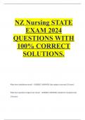 NZ Nursing STATE EXAM 2024 QUESTIONS WITH 100% CORRECT SOLUTIONS.