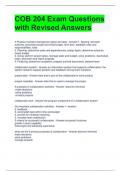 COB 204 Exam Questions with Revised Answers