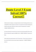 Dante Level 3 Exam Solved 100% Correct!!