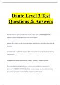 Dante Level 3 Test Questions & Answers.