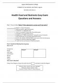 Health Food and Nutrients Easy Exam  Questions and Answers