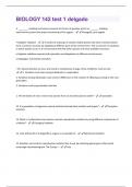 BIOLOGY 142 test 1 delgado  Questions And Answers With 100% Correct Answers