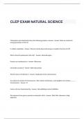 CLEP EXAM  QUESTIONS AND ANSWERS-NATURAL SCIENCE