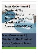 Texas Government | Chapter 6: The Criminal Justice System in Texas Questions & Answers(GRADED A+)