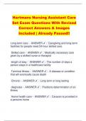 Hartmans Nursing Assistant Care Set Exam Questions With Revised  Correct Answers & Images  Included | Already Passed!!