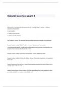 Natural Science Exam 1 With Complete Questions and Answers