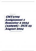 CMY3705 Assignment 1 Semester 2 2024 (238598) - DUE 23 August 2024