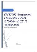 CMY3702 Assignment 1 Semester 2 2024 (575656) - DUE 12 August 2024