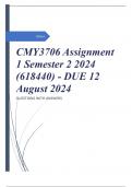 CMY3706 Assignment 1 Semester 2 2024 (618440) - DUE 12 August 2024