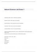 Natural Science Lab Exam 1 Questions and Answers