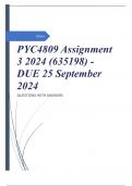 PYC4809 Assignment 3 2024 (635198) - DUE 25 September 2024