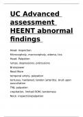 UC Advanced assessment HEENT abnormal findings