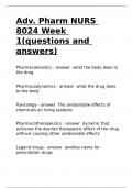 Adv. Pharm NURS 8024 Week 1(questions and answers).