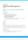 Lecture notes Business Management (BUS101) 