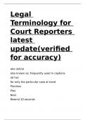 Legal Terminology for Court Reporters latest update(verified for accuracy).