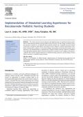 Implementation of Simulated Learning Experiences for Baccalaureate Pediatric Nursing Students