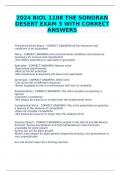 2024 BIOL 1108 THE SONORAN DESERT EXAM 3 WITH CORRECT ANSWERS