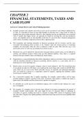 FINANCIAL STATEMENTS, TAXES AND  CASH FLOW