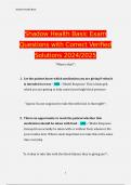 Shadow Health Basic Exam Questions with Correct Verified Solutions 2024/2025