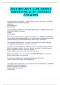 2024 BIOLOGY 1108 EXAM 4 QUESTIONS WITH CORRECT ANSWERS