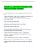 RADT 142 Essential Concepts Test Questions and Answers