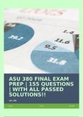 ASU 380 FINAL EXAM PREP | 155 QUESTIONS | WITH ALL PASSED SOLUTIONS!!